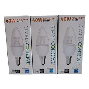SIMPLY CONSERVE (3 PACK) LED Light Bulb Dimmable 40W Warm White L05LCDL2700K